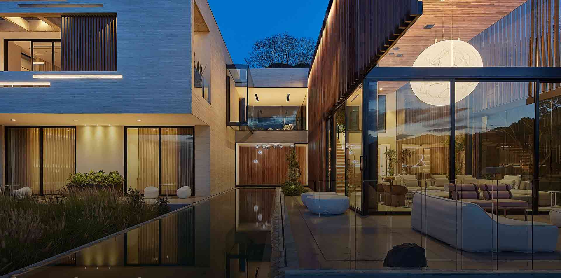Well lit courtyard